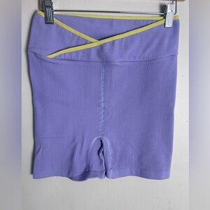 Free People Purple Bike Shorts with Adjustable Waistband
